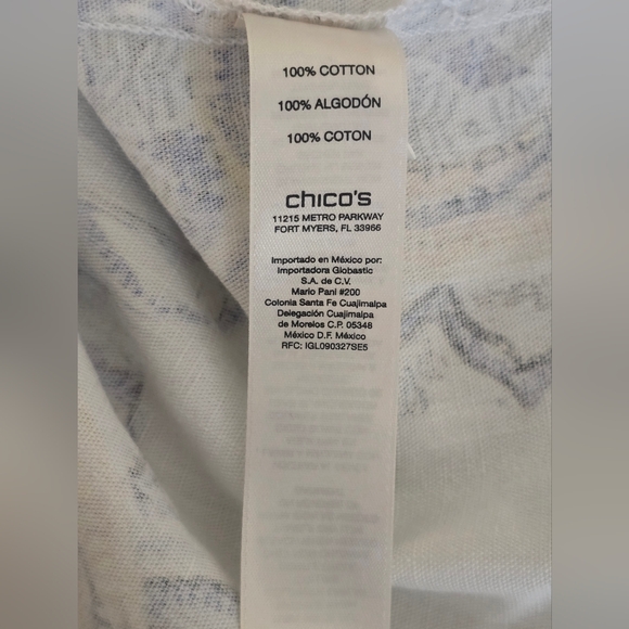 Chico's Button Front Jacket BLue Paisley Print Cotton XL/16 (Chico's Sz 3) - Picture 9 of 14